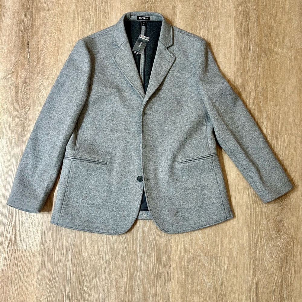 Express Wool Blend Blazer Slim Fit Mens Coat